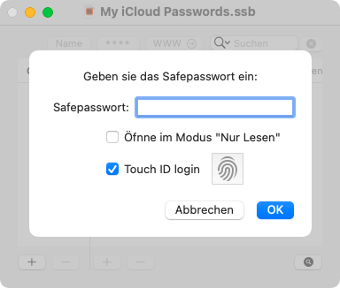 Touch ID-Optionen